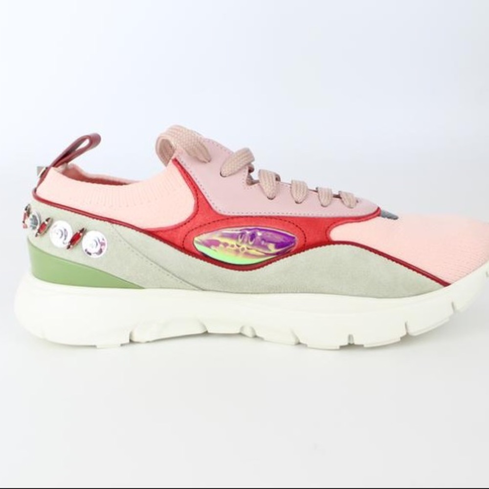 Valentino Garavani Embellished Pink Sneakers 💕🌸